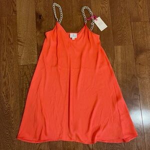 JB by Julie Brown Orange Dress with Chain Straps Size 2 Classy Flowy beachy